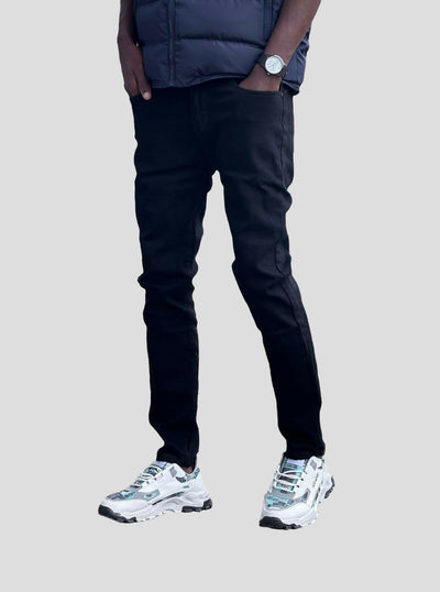 Stylish Brothers Non Fade Plain Men Jean - Black - Shopzetu