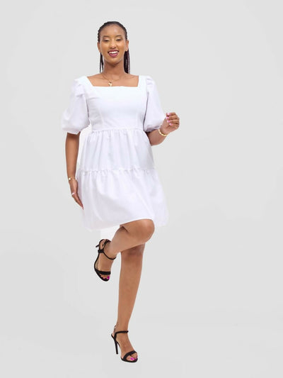 Merli Africa Sage Dress - White - Shopzetu