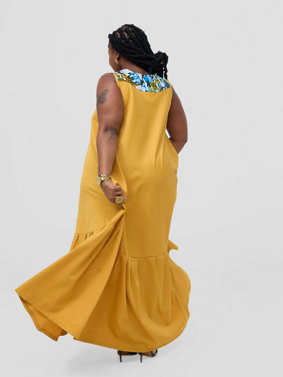 Letaj Fabtory Umbrella Dress - Mustard - Shopzetu
