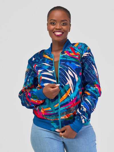 Marumara Creations Tula Bomber Jacket - Turquoise - Shopzetu