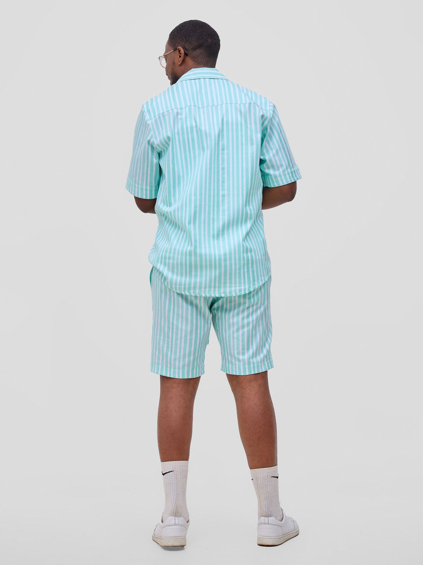 Safari by Vivo Mansi Mens Summer Shirt - Green Stripes