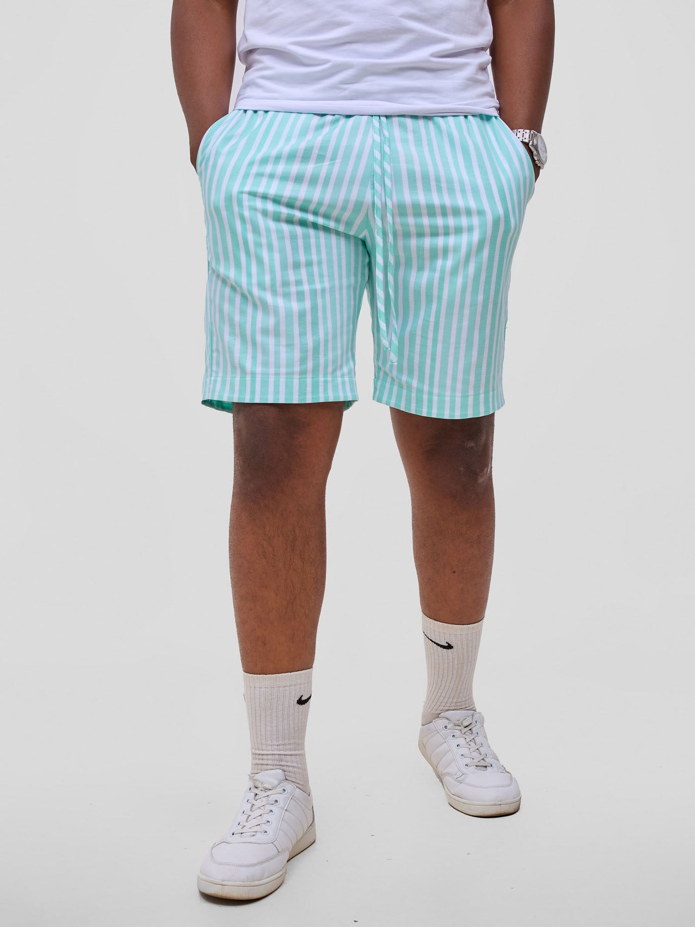 Safari by Vivo Mansi Mens Shorts - Green Stripes