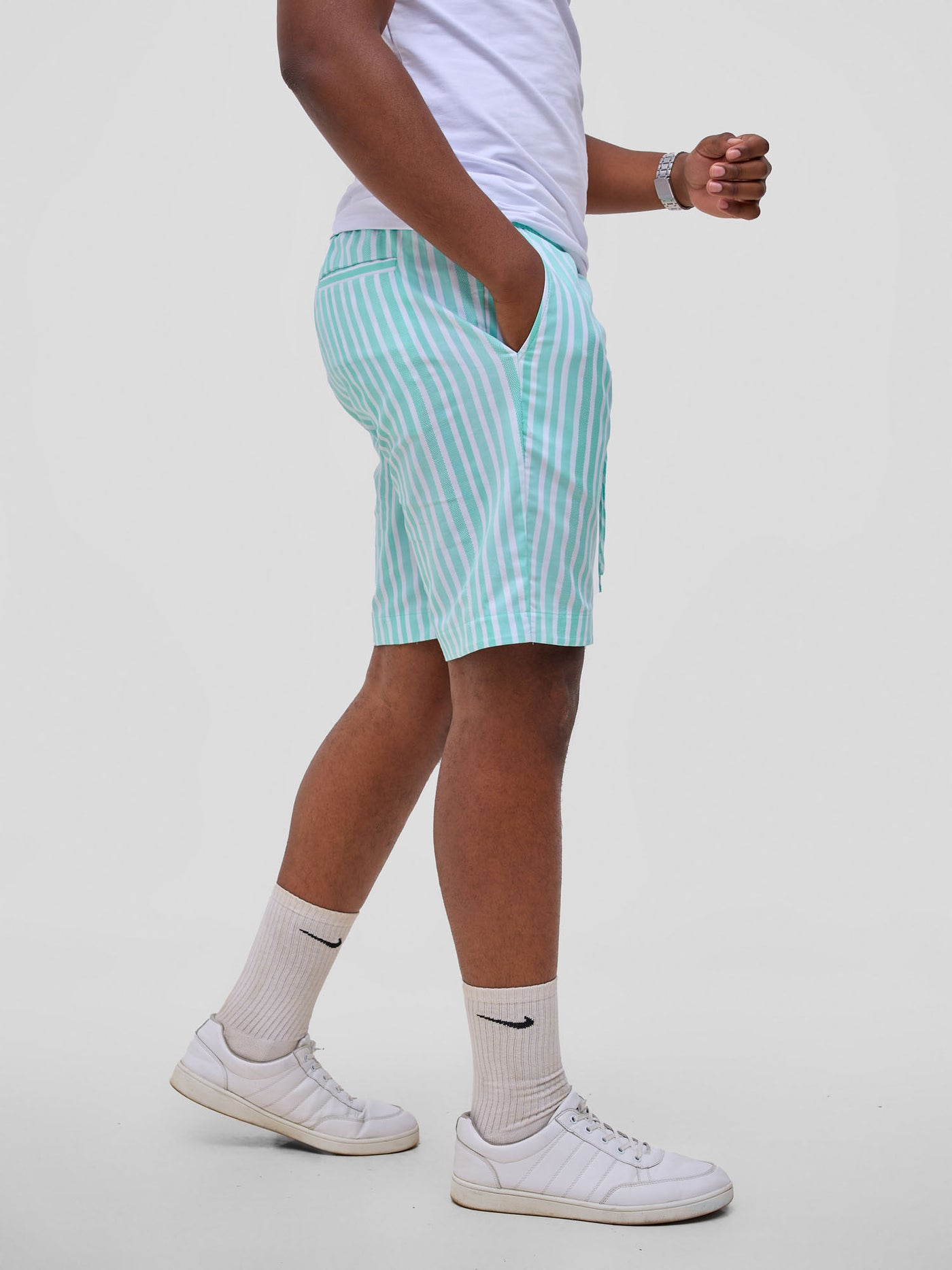 Safari by Vivo Mansi Mens Shorts - Green Stripes