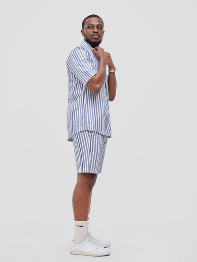 Safari by Vivo Mansi Mens Summer Shirt - Black Stripes