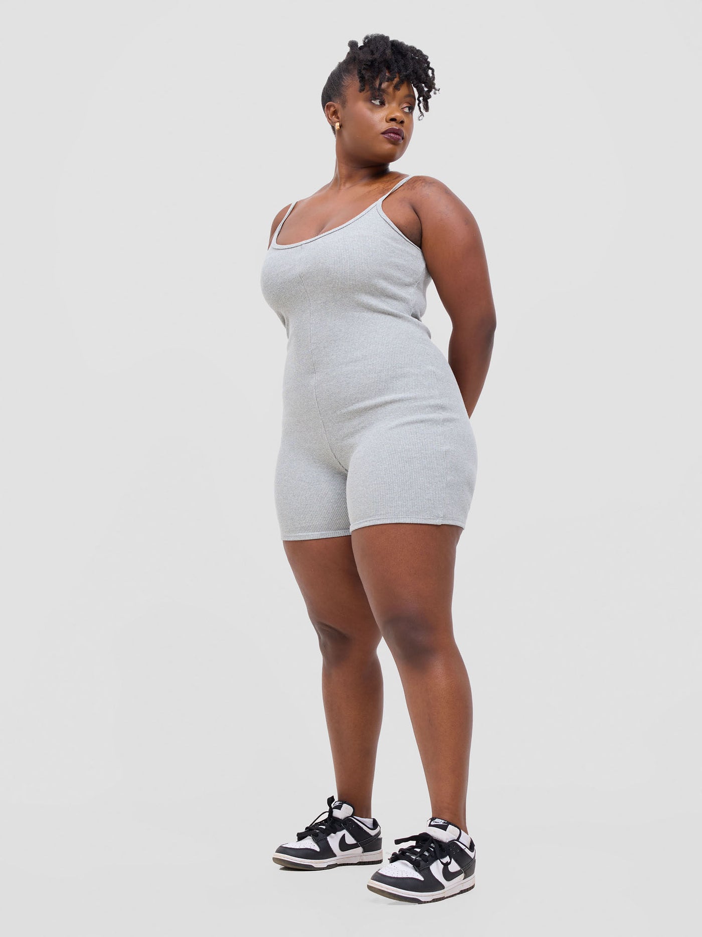 Zoya Banda Strappy Playsuit - Grey
