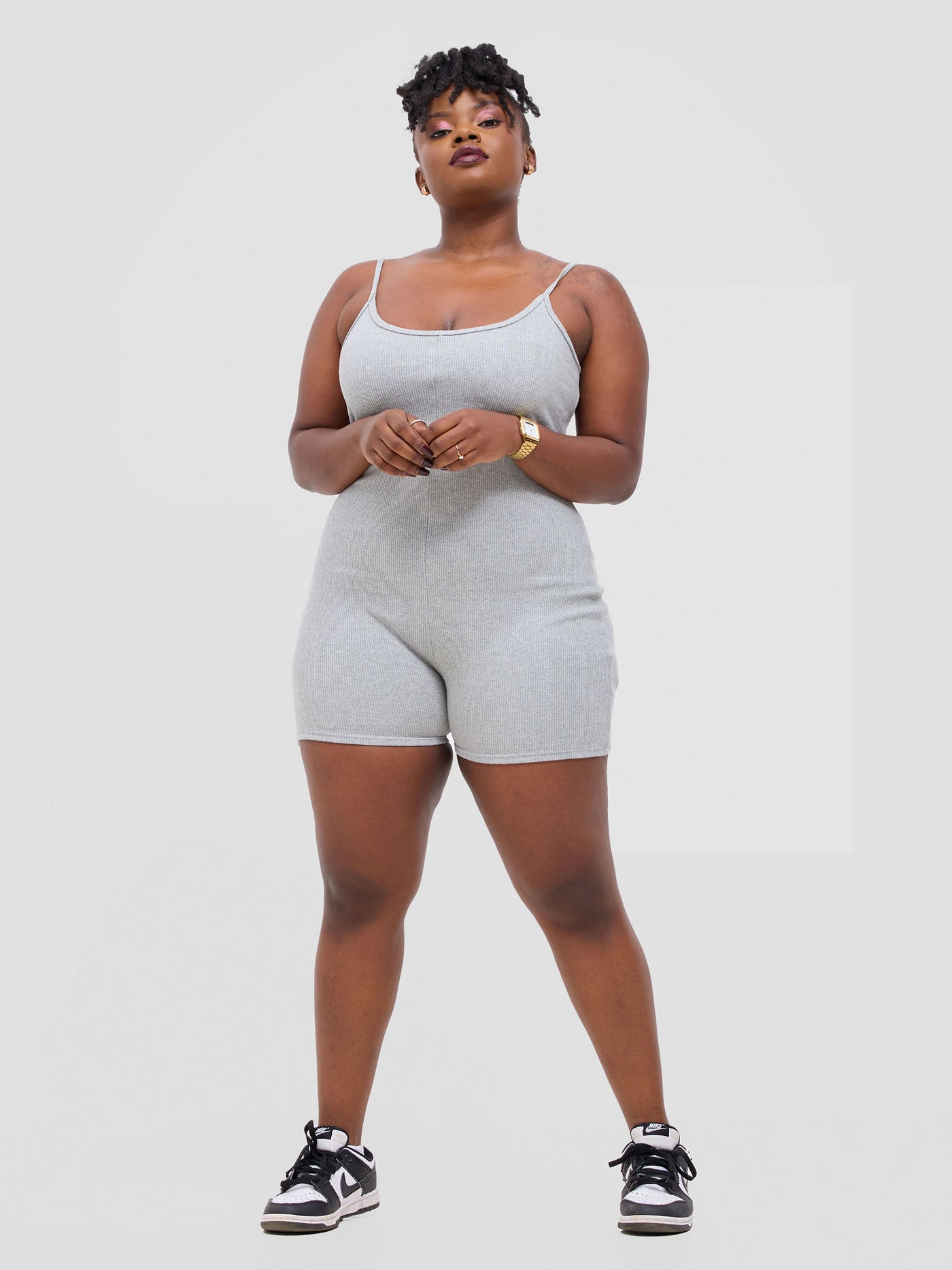 Zoya Banda Strappy Playsuit - Grey