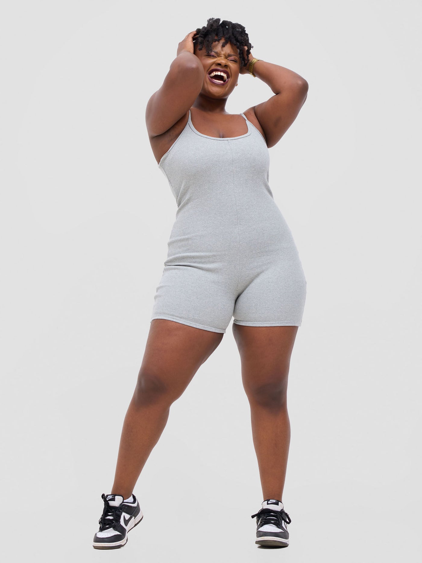 Zoya Banda Strappy Playsuit - Grey