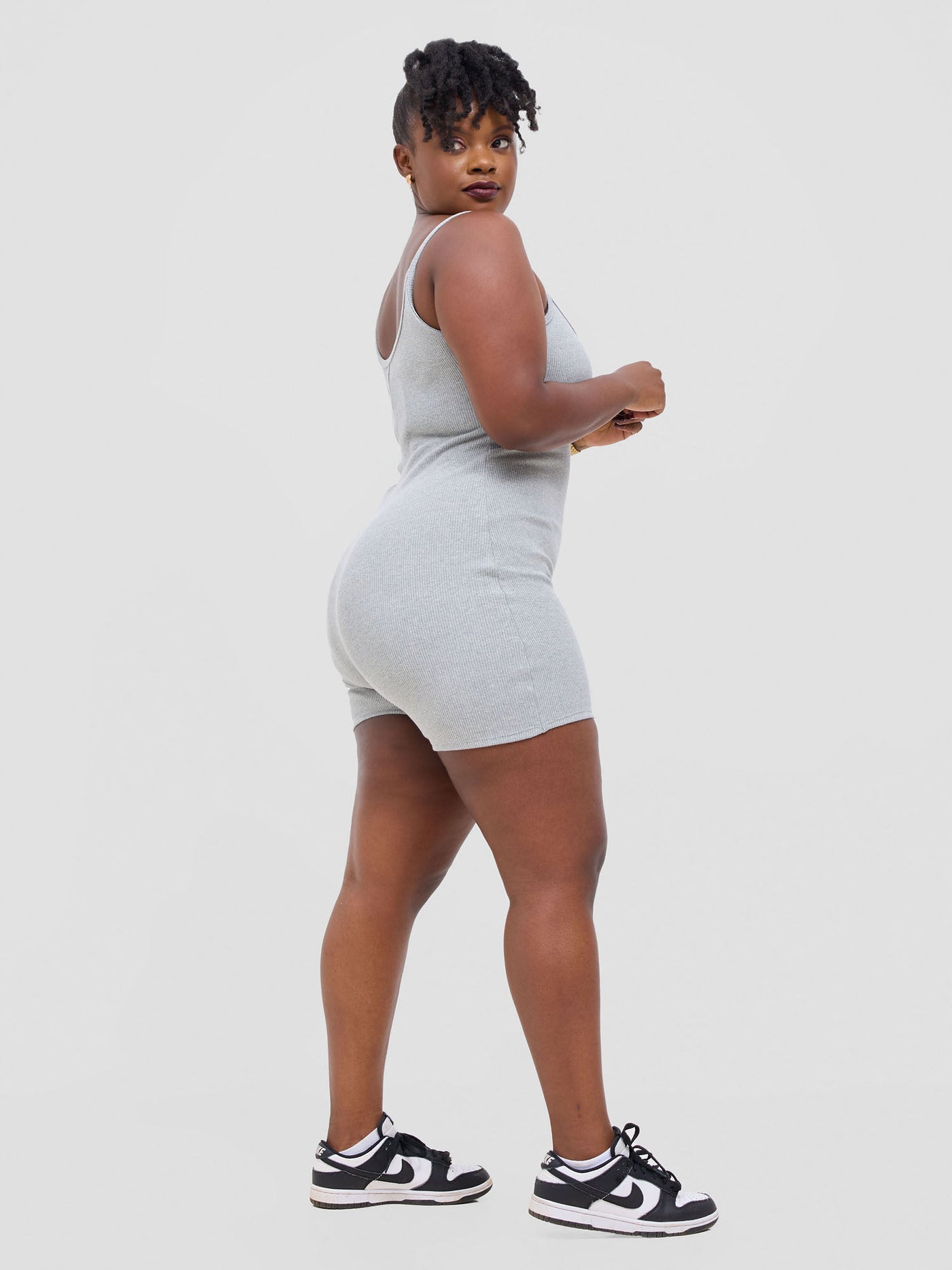 Zoya Banda Strappy Playsuit - Grey