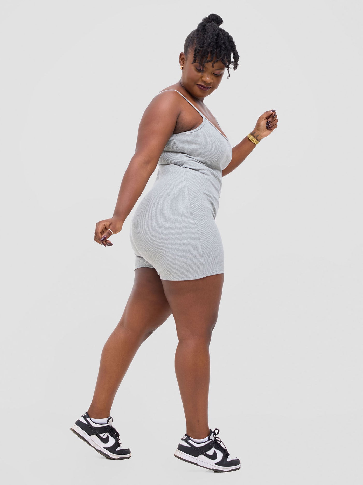 Zoya Banda Strappy Playsuit - Grey