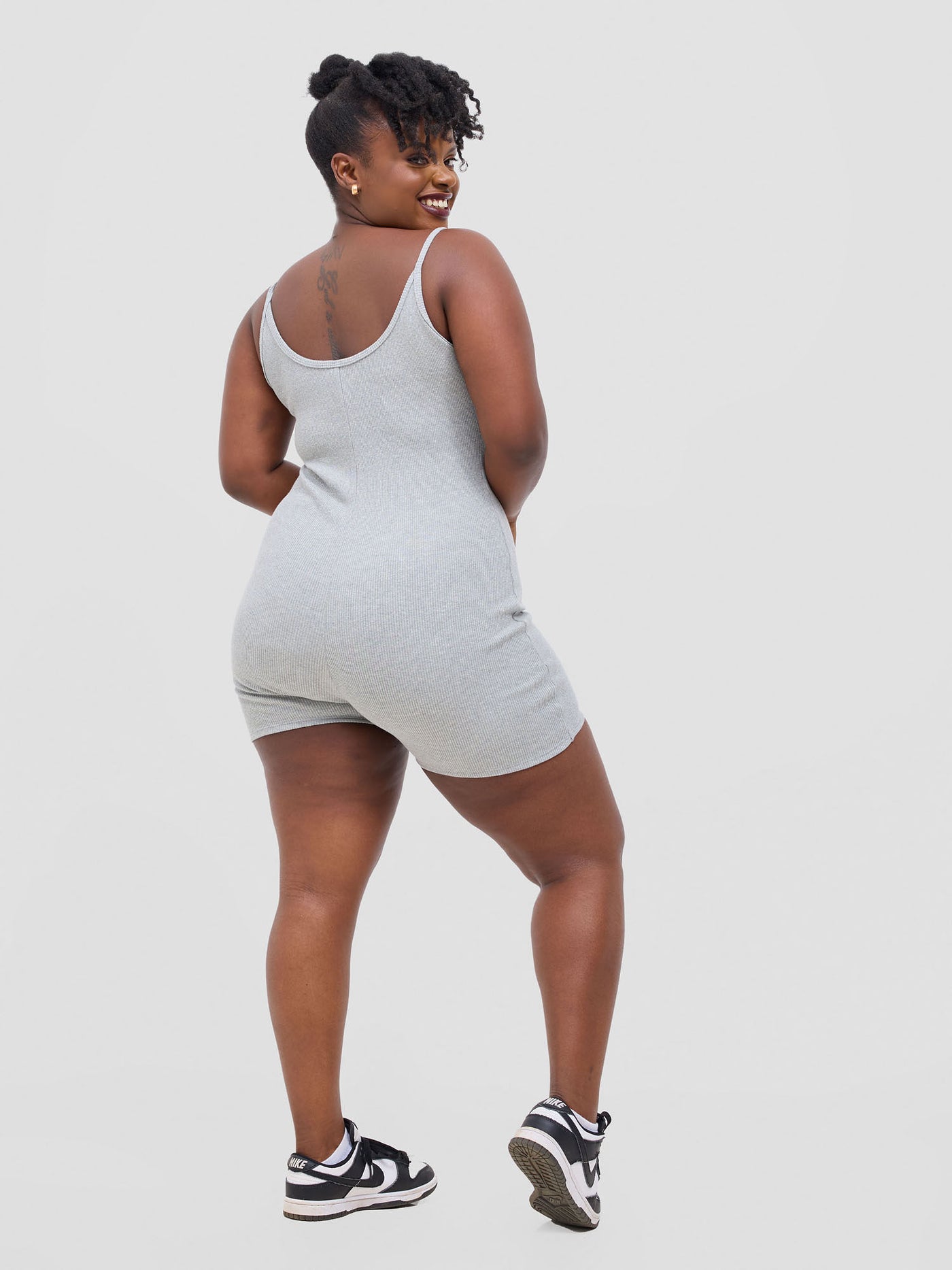 Zoya Banda Strappy Playsuit - Grey