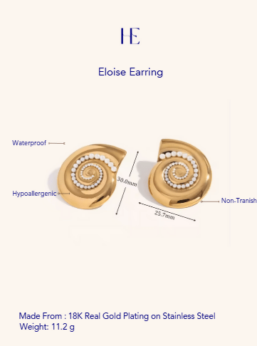 Eloise Non Tarnish Earring - Gold / Silver - Shopzetu