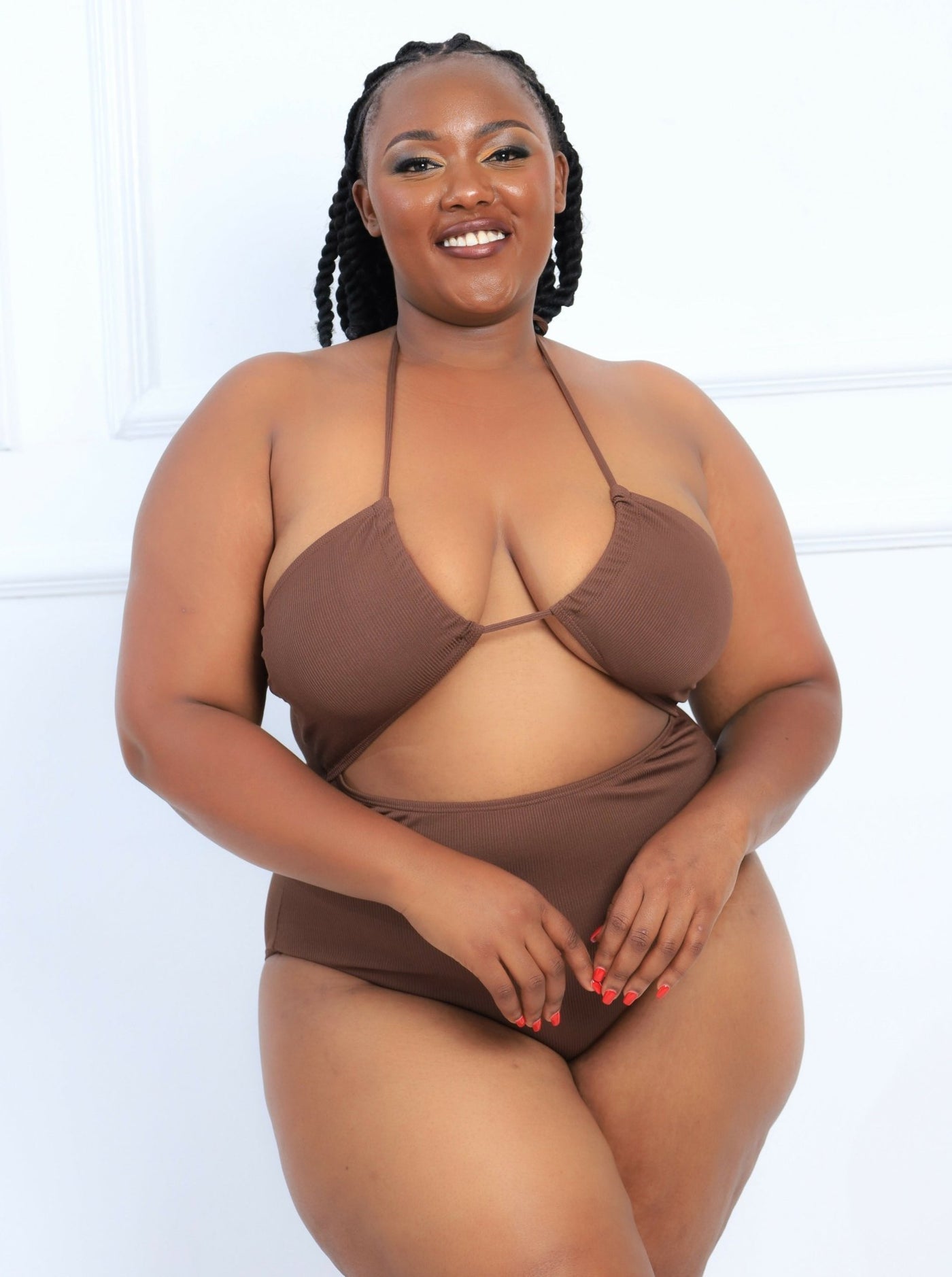 Shells Attic Swimwear Suit Monokini - Brown - Shopzetu