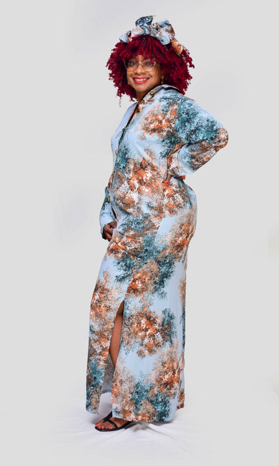 Thick & Fab Shirt Dress - Blue - Shopzetu