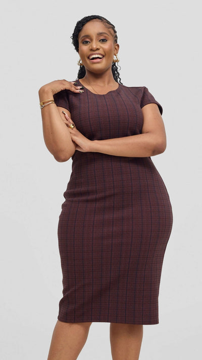 Lizola Alejandra Bodycon Dress - Brown - Shopzetu