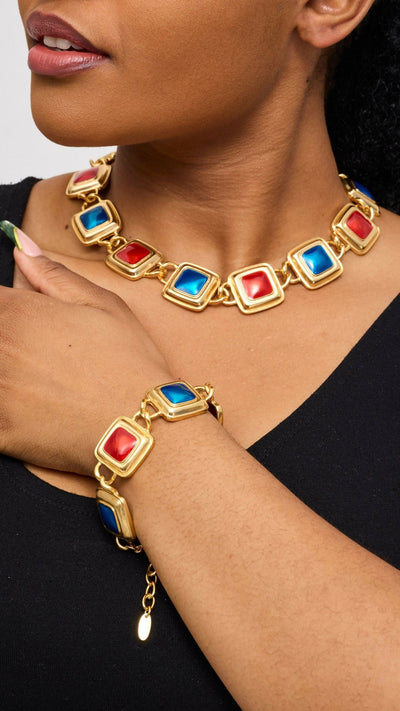 Accessorize With Style Luxe Bold Necklace - Multicolored - Shopzetu