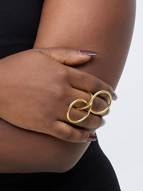 Purely Brass Ahadi Brass Ring - Gold - Shopzetu