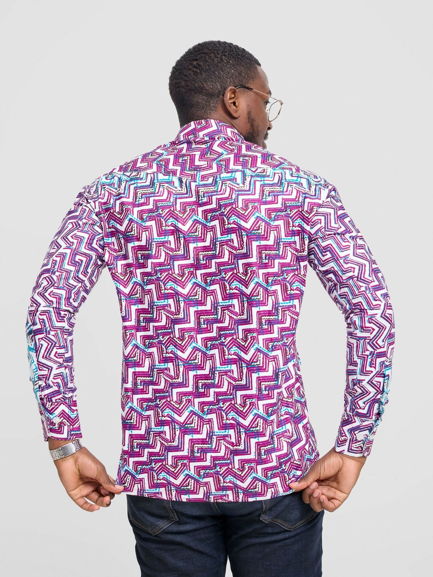 Mendilines Warm African Shirt - Purple / Blue - Shopzetu
