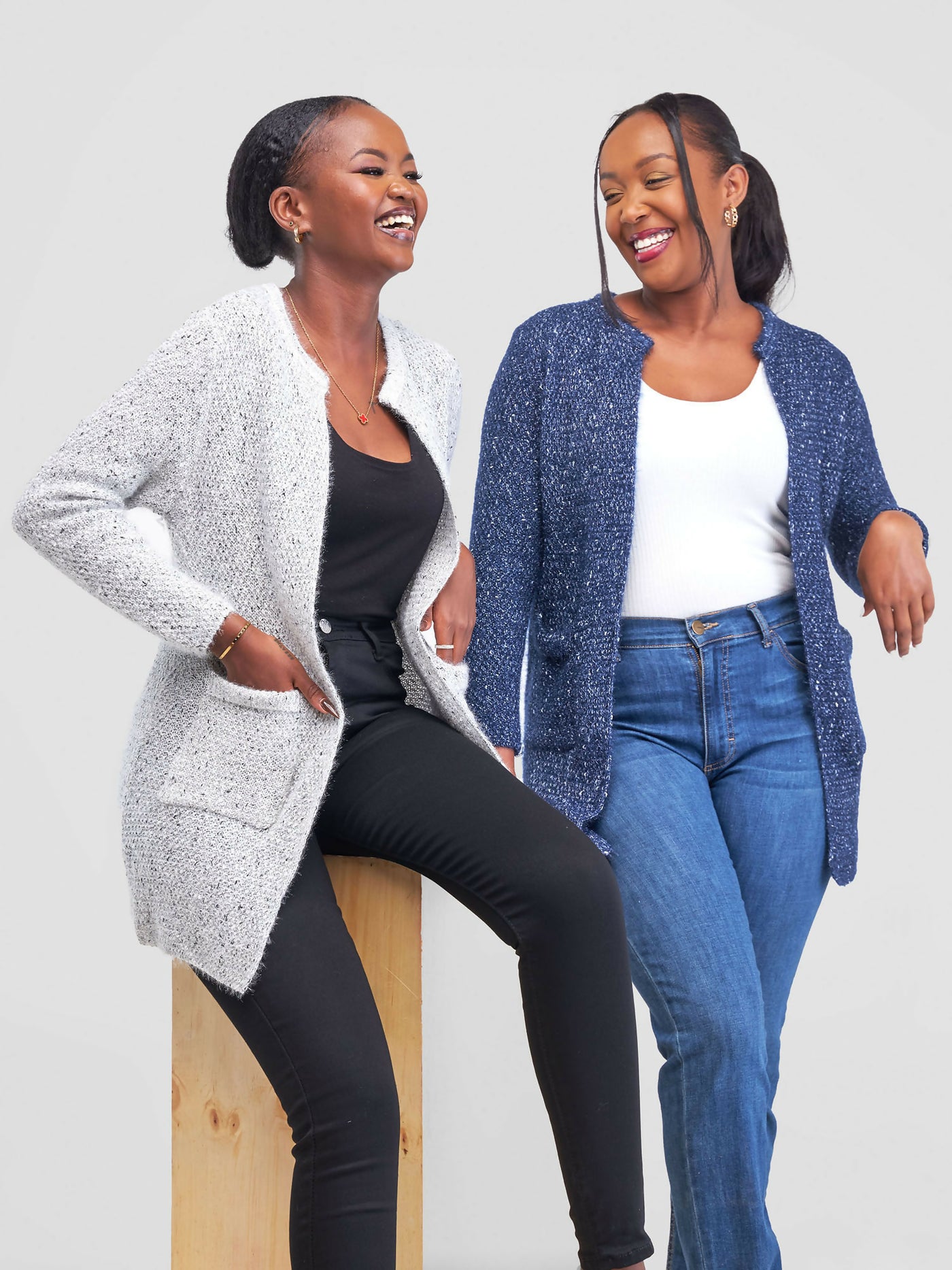 The Fashion Frenzy Waterfall Cardigan - Navy Blue - Shopzetu