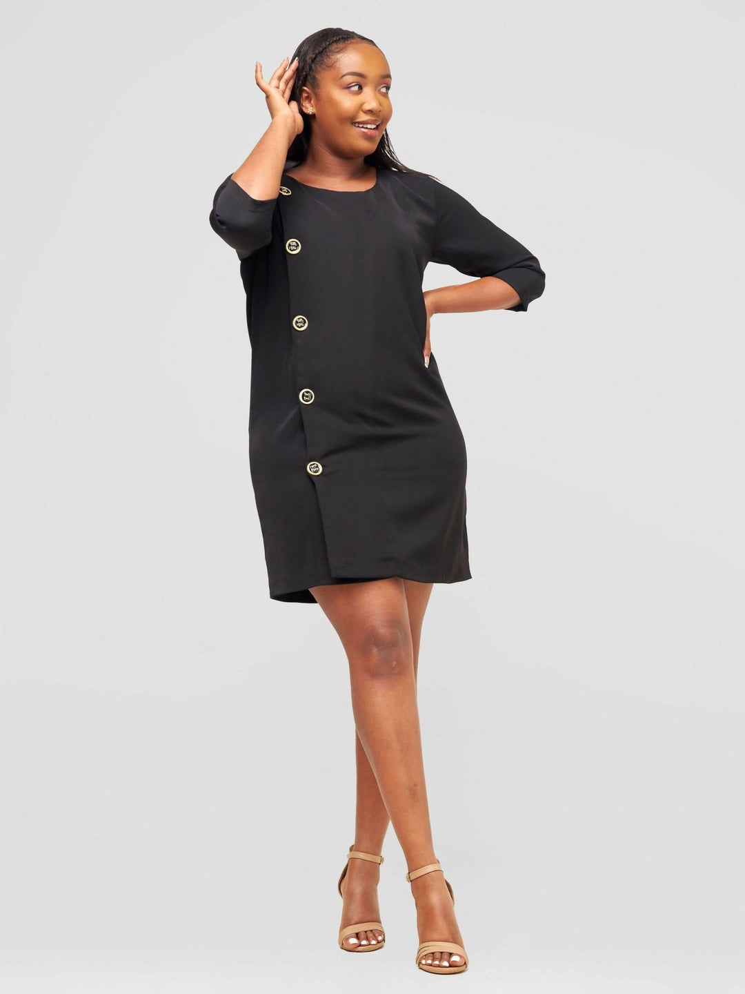 HOT Plush Blazer Dress - Black - Shopzetu