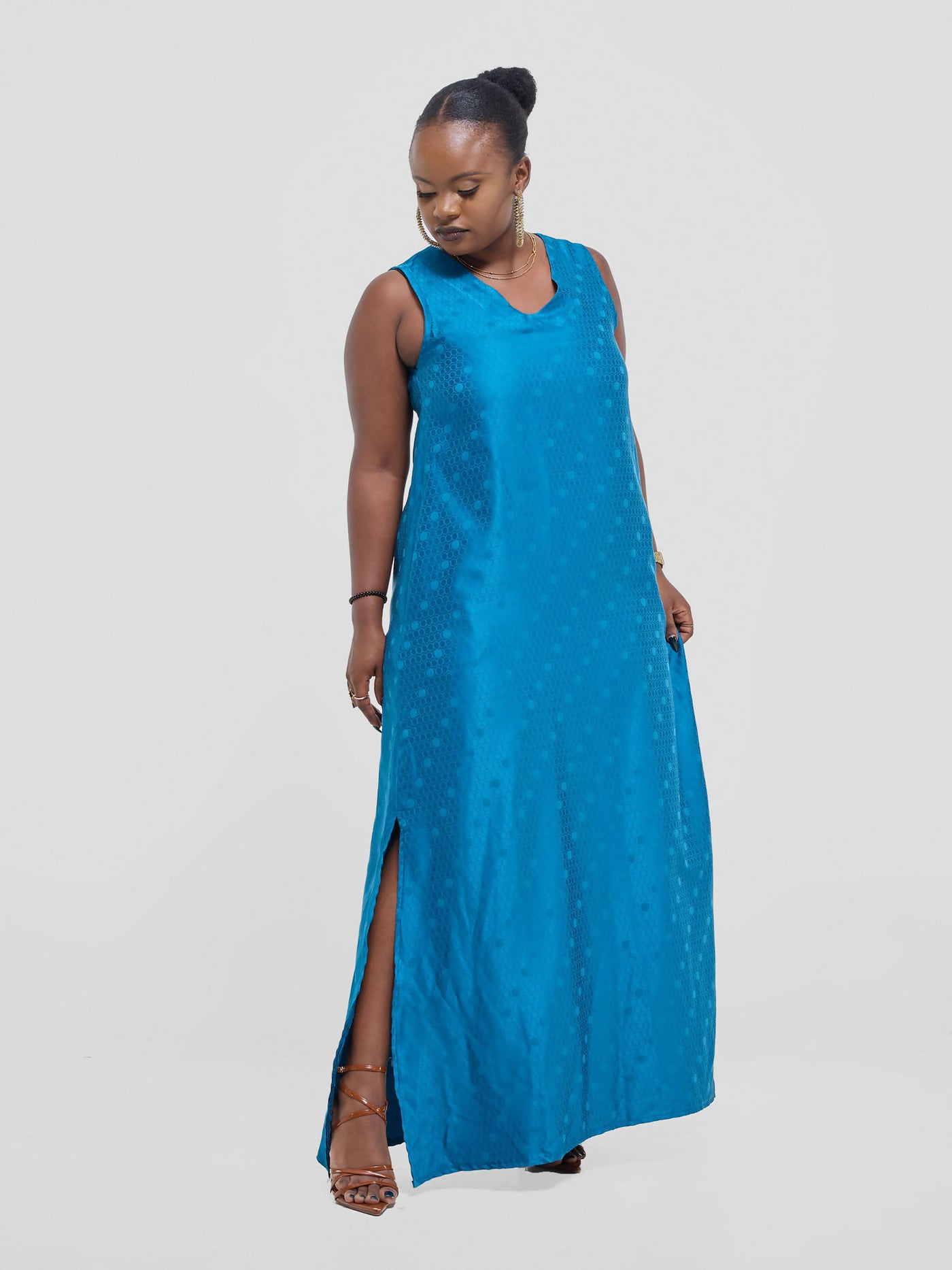 Silk House Collection Marley Dress - Blue - Shopzetu