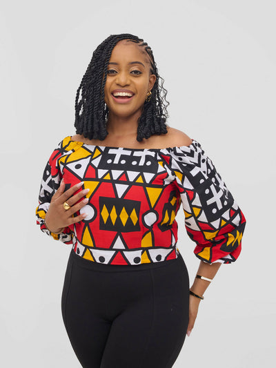 Gravio Fashions Faiza Crop Top - Red - Shopzetu