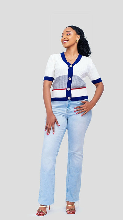 The Fashion Frenzy Sweater Top - White - Shopzetu