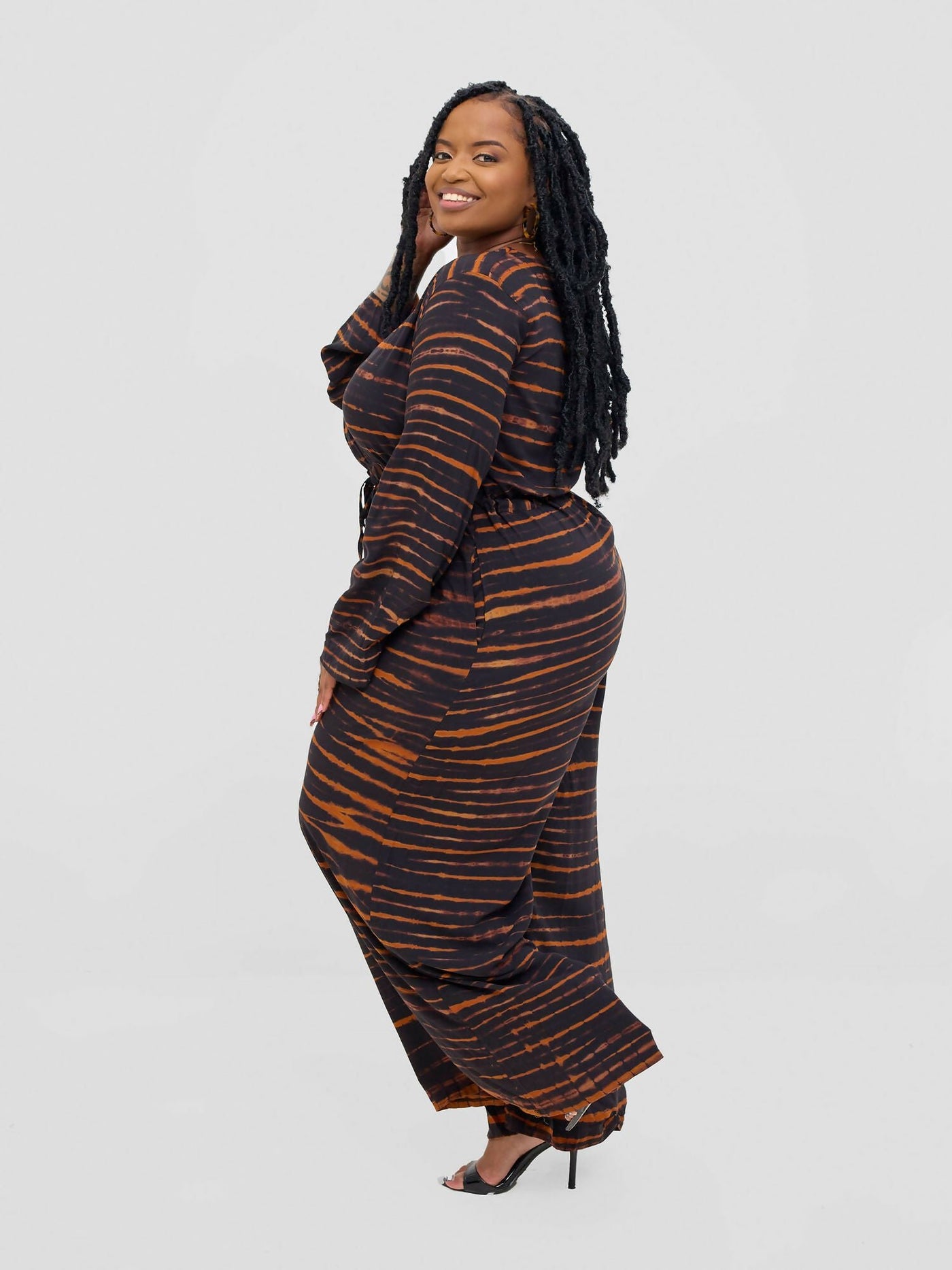 Vivid Afrikana Jumla Jumspuit - Black / Brown - Shopzetu