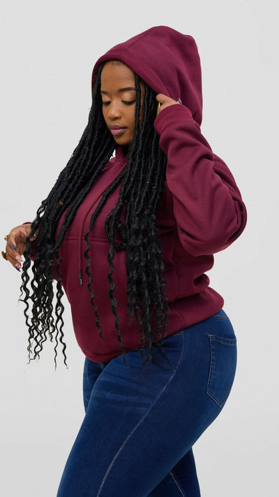 Timyt Urban Wear Diva Stitch Double Layerd Hoodie – Maroon - Shopzetu