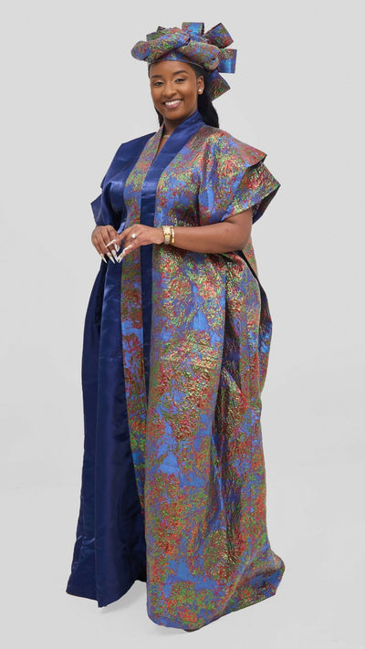 Hats And More Bold Elegance Dress & Matching Headwrap - Multicolored - Shopzetu