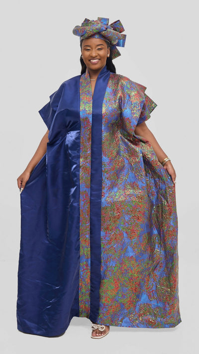 Hats And More Bold Elegance Dress & Matching Headwrap - Multicolored - Shopzetu