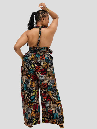 Waridi Africa Fanaka Jumpsuit - Multicolored African Print - Shopzetu