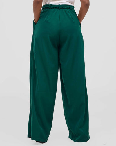 Poised Palazzo Pant - Green - Shopzetu
