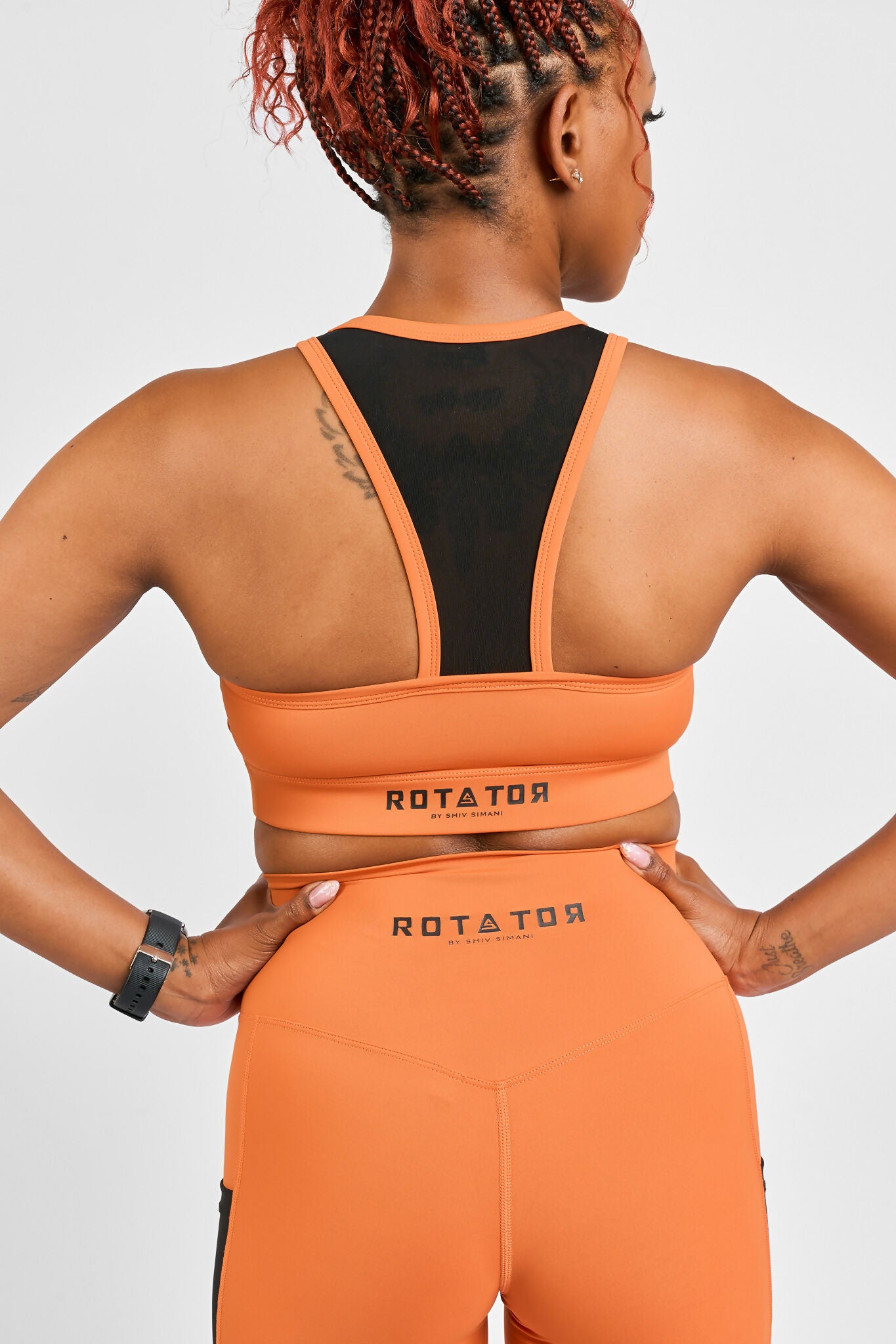 Rotator Active Wear Leggings & Sports Bra - Set - Orange - Shopzetu