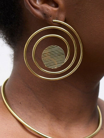 Purely Brass Kibali Brass Earring - Brass - Shopzetu
