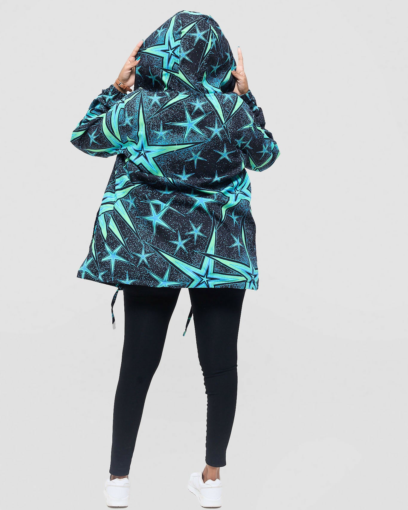 Gravio Fashions Neon Black Hood Jacket - Black - Shopzetu