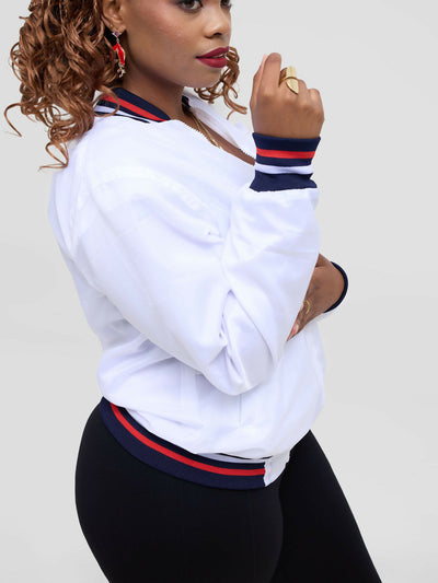 Timyt Urban Wear Nova Bomber Jacket - White - Shopzetu