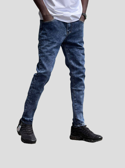 Stylish Brothers Washed Men Slim Fit Denim Jean - Blue - Shopzetu