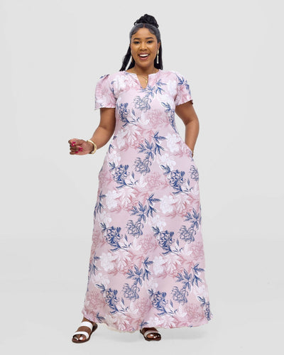 Kakiba Collections Zuhura Blush Dress - Pink - Shopzetu