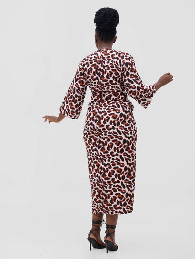 Ziza Print Dress - Orange - Shopzetu