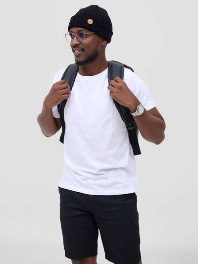 Back Pack Double Front Pocket Bag - Black - Shopzetu