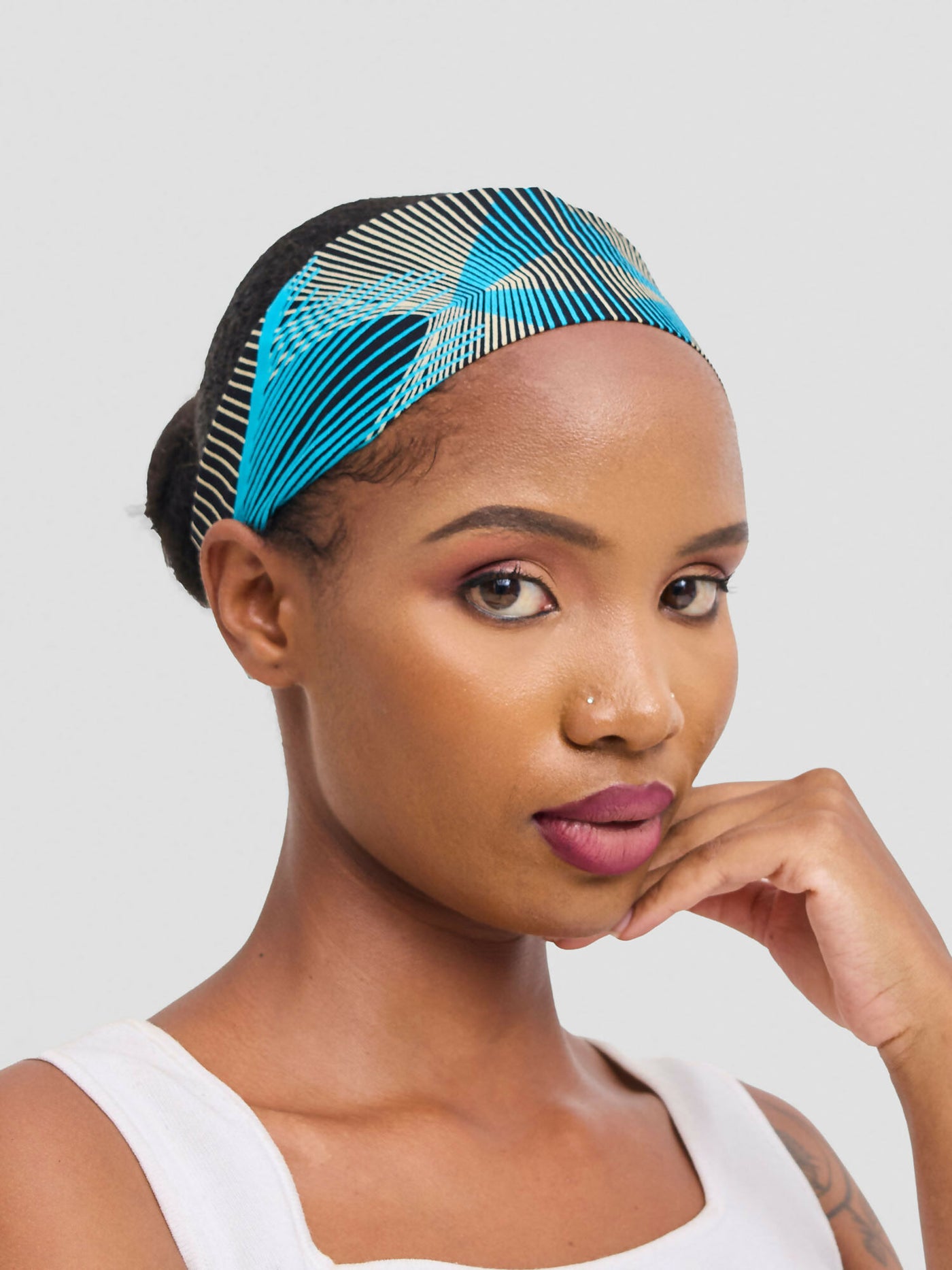 Proverbs 1 Classic Headband Rooted Bloom - Blue Print - Shopzetu