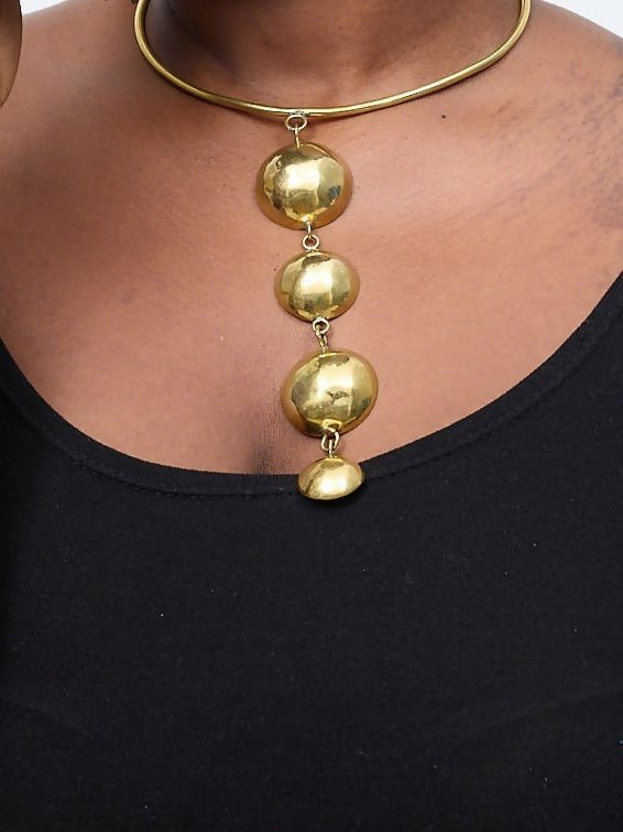 Purely Brass Taraji Choker - Brass - Shopzetu