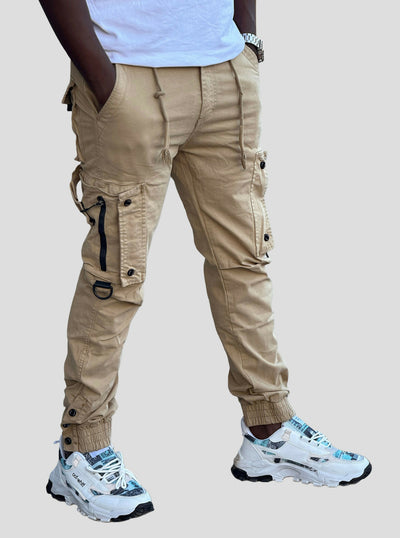 Stylish Brothers Button Down Cargo Pant - Beige - Shopzetu