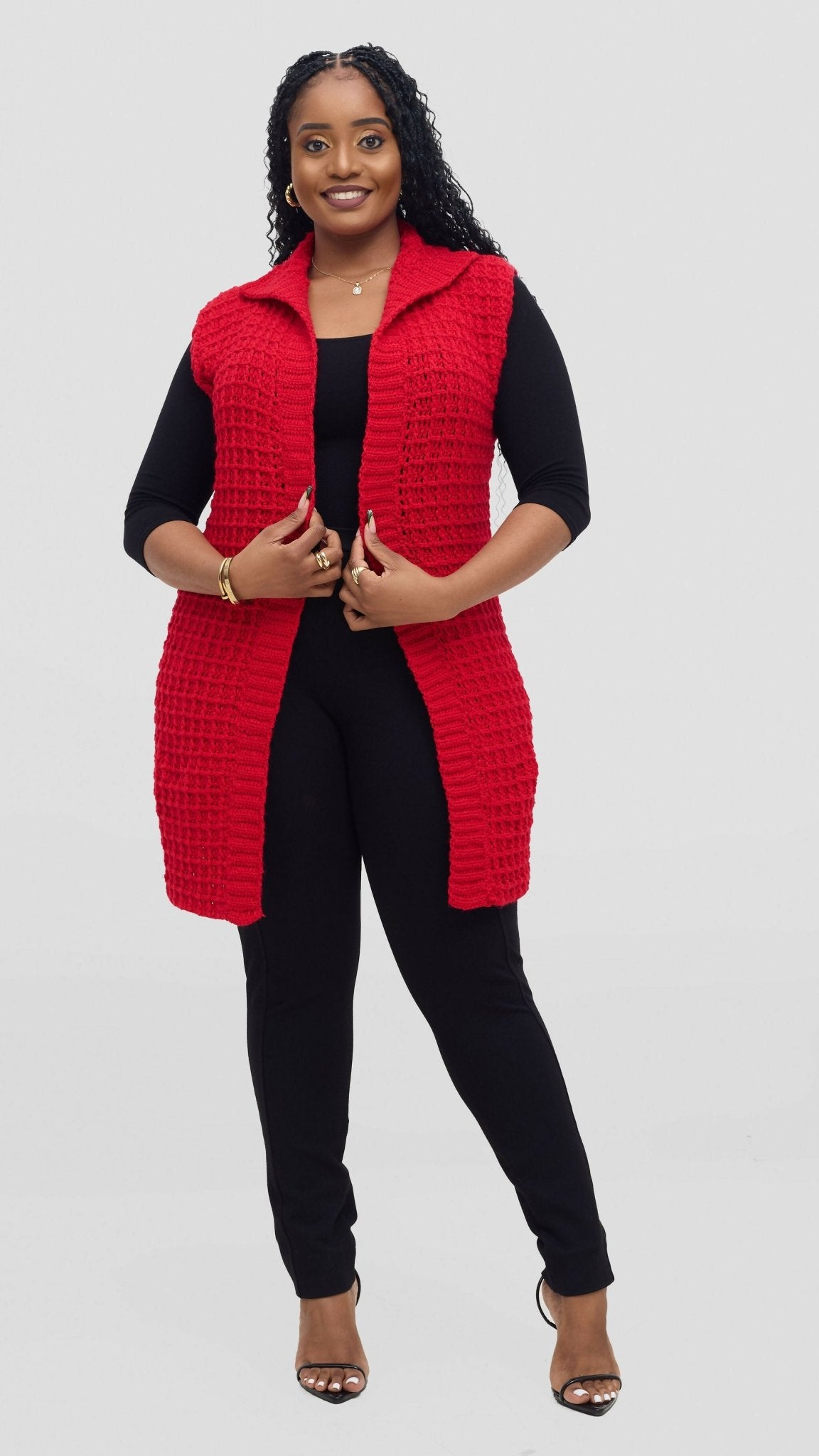 Timyt Urban Wear Sassy Stich Ruby Sweater - Red - Shopzetu