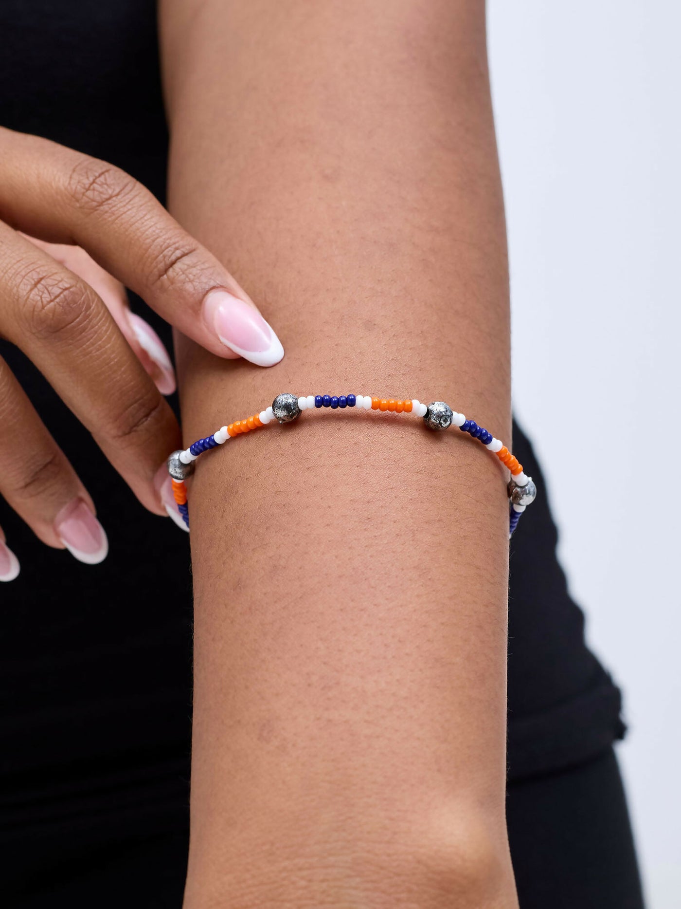 Dianaah J Beaded Bracelets - Navy Blue / Orange - Shopzetu