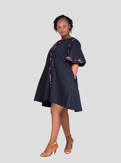 Vintlyne Shira Shift Dress - Black