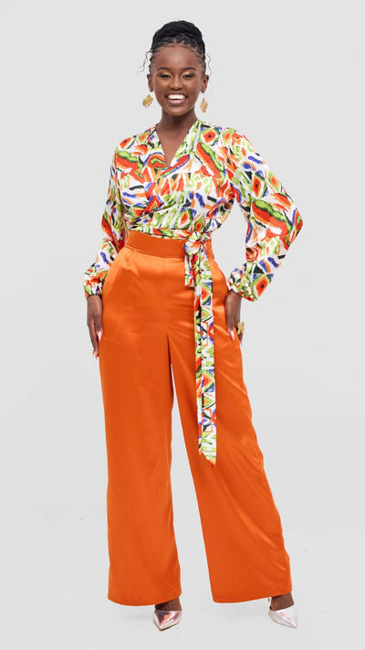 Bosi Pallazo Set - Orange - Shopzetu