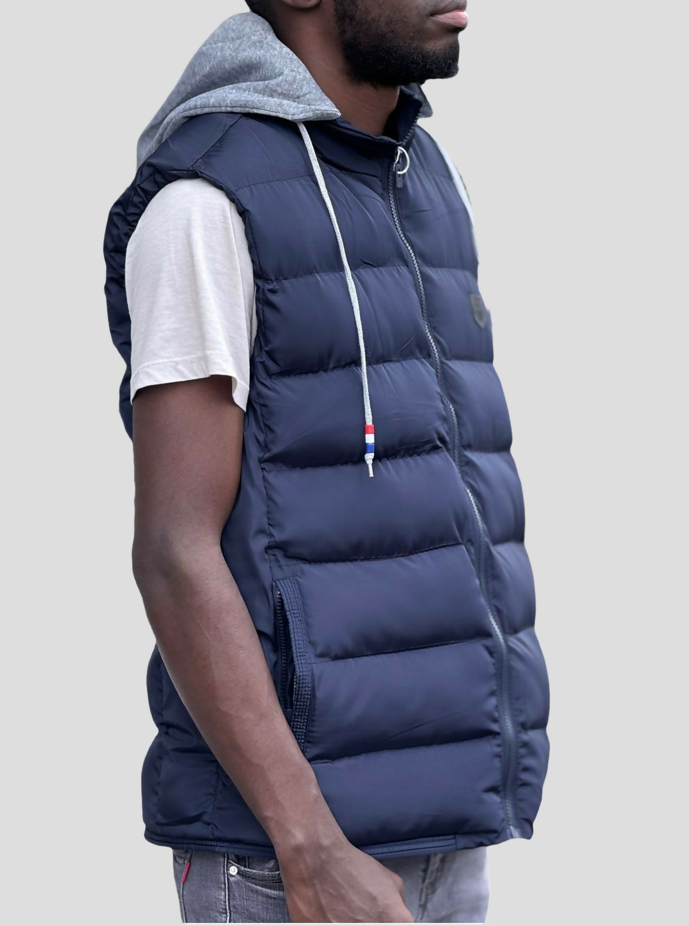 Stylish Brothers Heavy Puff Half Jacket - Blue - Shopzetu