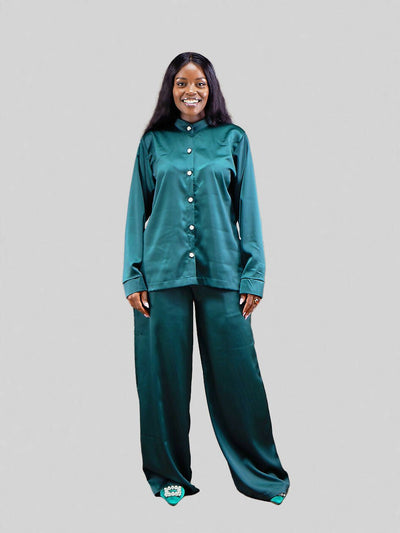 Elsie Glamour Nala Two Piece Set - Emerald Green - Shopzetu