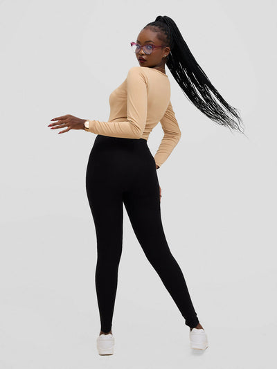 The Fashion Frenzy Bodysuit - Khaki - Shopzetu